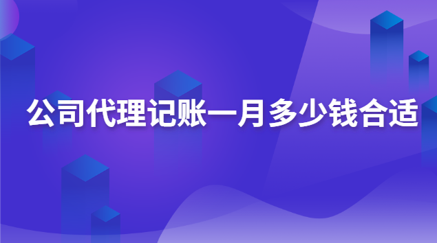 公司代理记账一月多少钱合适